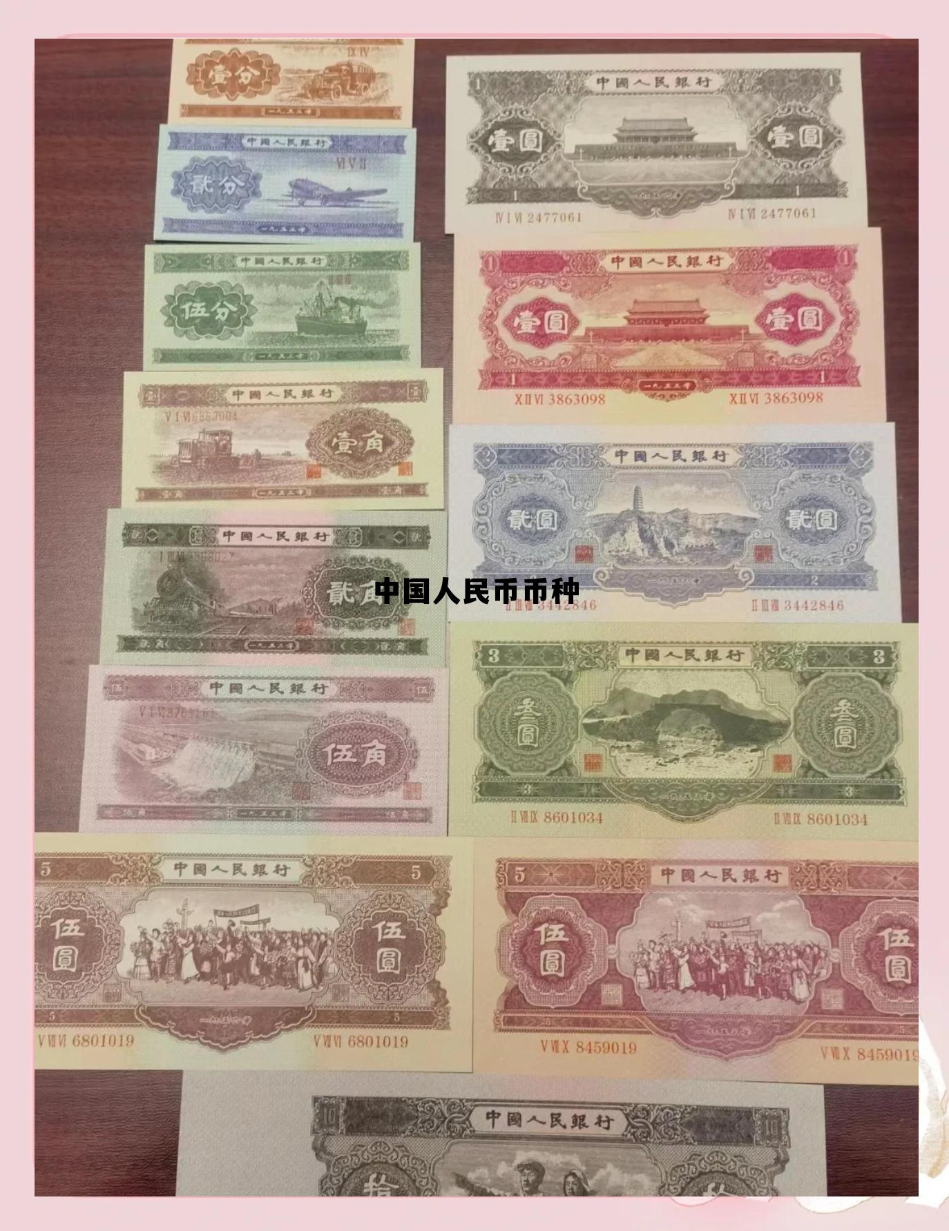 中国人民币有哪些，中国人民币币种